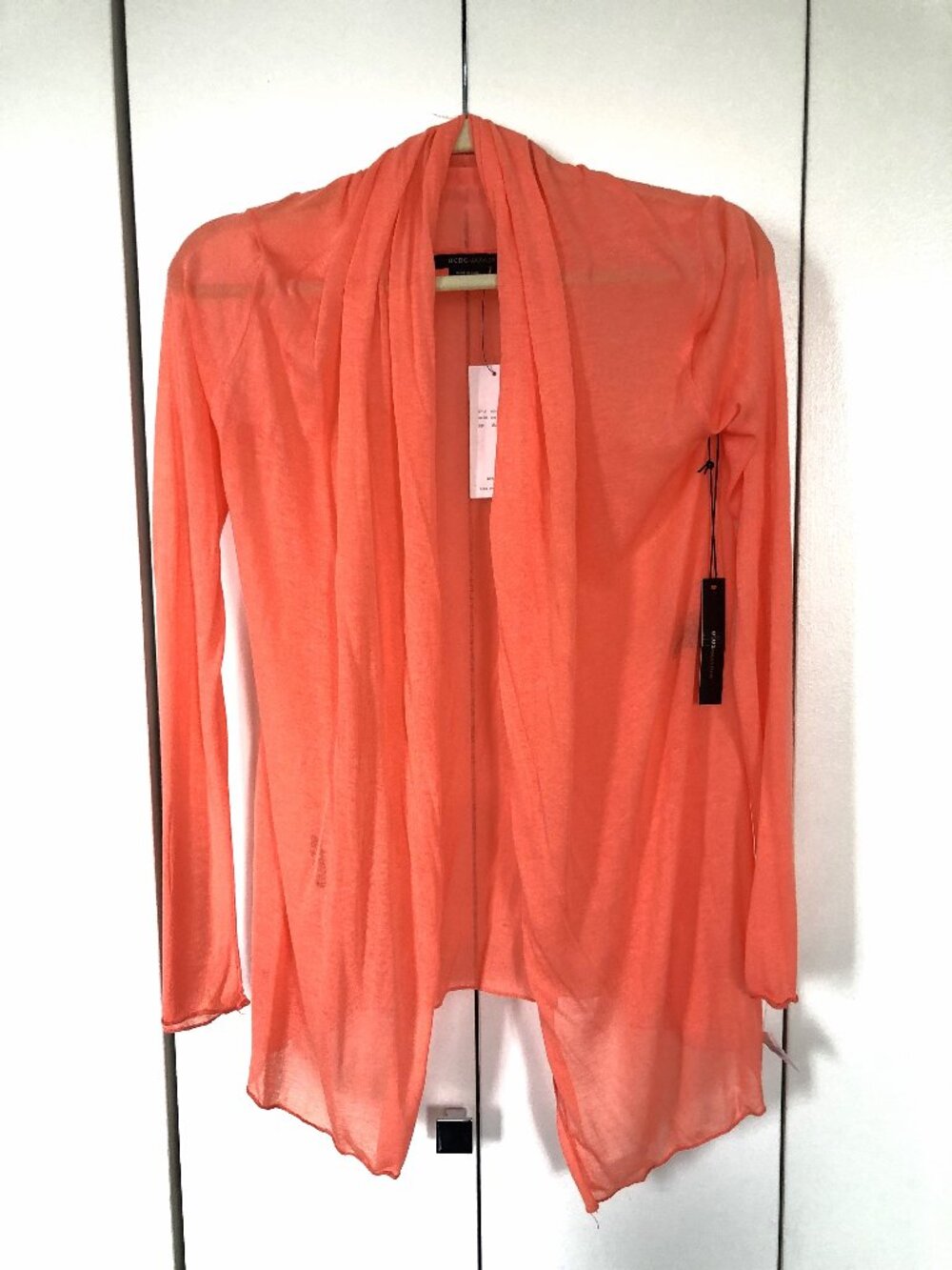 NWT! BCBG - Creamy Salmon Bright Coral Thin Lightweight Cardigan Beach-Size XS/S
